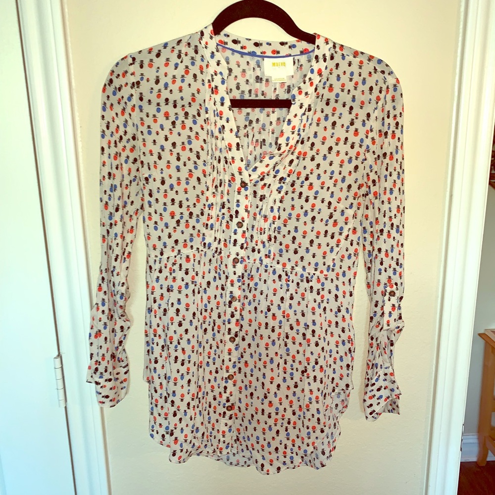 Anthro Maeve Blouse, cute print!